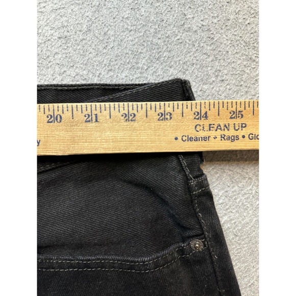 VTG Levis 505 Jeans Mens 50x30 (48x27) Black Dark Wash Regular Straight Denim - Picture 8 of 16